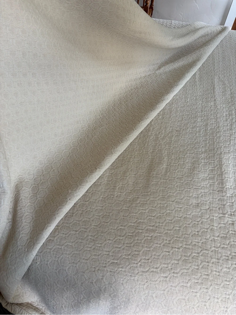 Peacock Alley Quilted Queen Coverlet - Linen Colored Cotton Bedspread